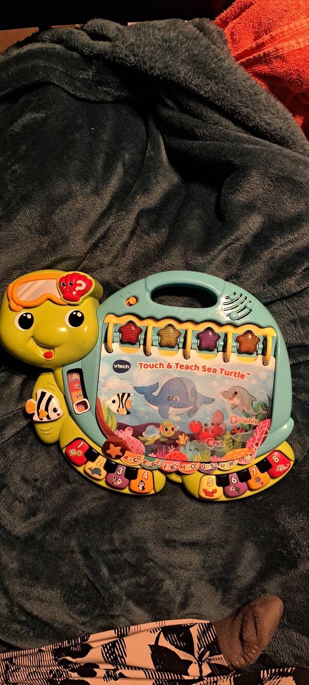 VTech Touch & Teach Sea Turtle Interactive Learning Toy Book Lights Sounds